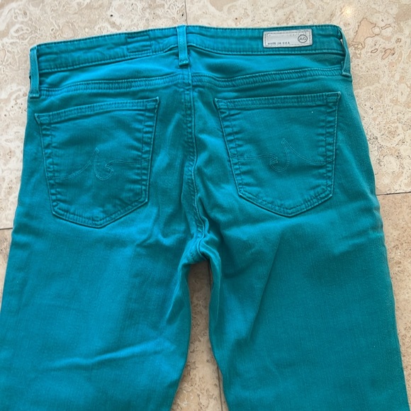 AG The Stevie Ankle Slim Straight Leg Size 27 in Aqua Green Color - Picture 8 of 9